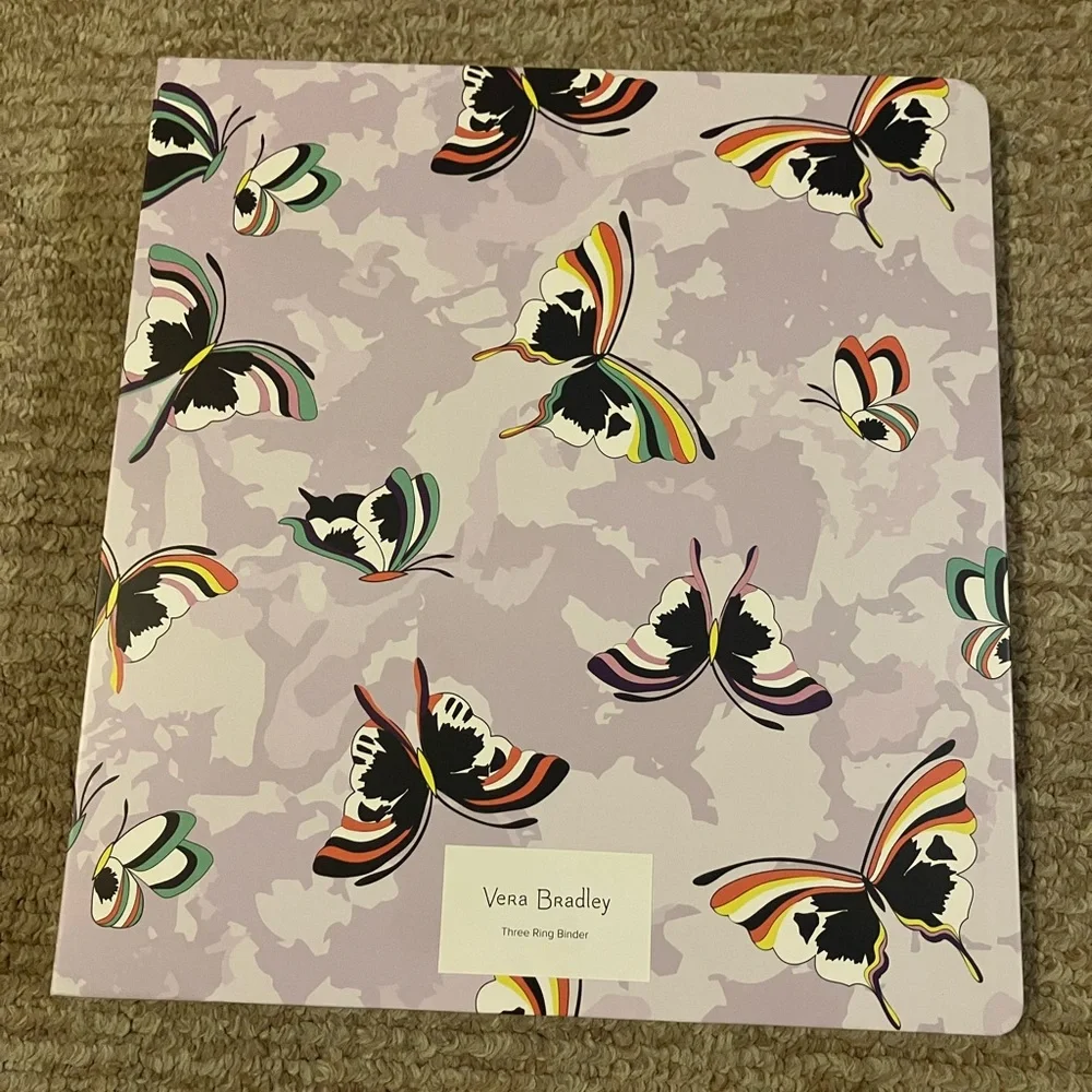 🆕 Vera Bradley Pastel Butterfly Binder
